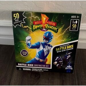Mighty Morphin Power Rangers Triceratops Battle Bike 50pc Set Blue Ranger